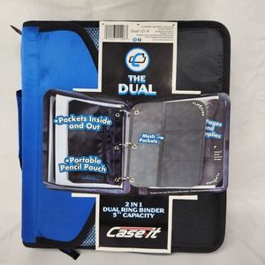 NEW Case It The Dual 2 in 1 Dual 1.5 D-Ring Binder 3" Capacity Trapper Keeper